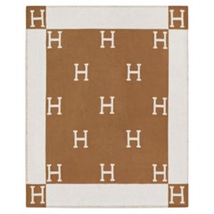 Hermes Écru / Camel Avalon throw blanket