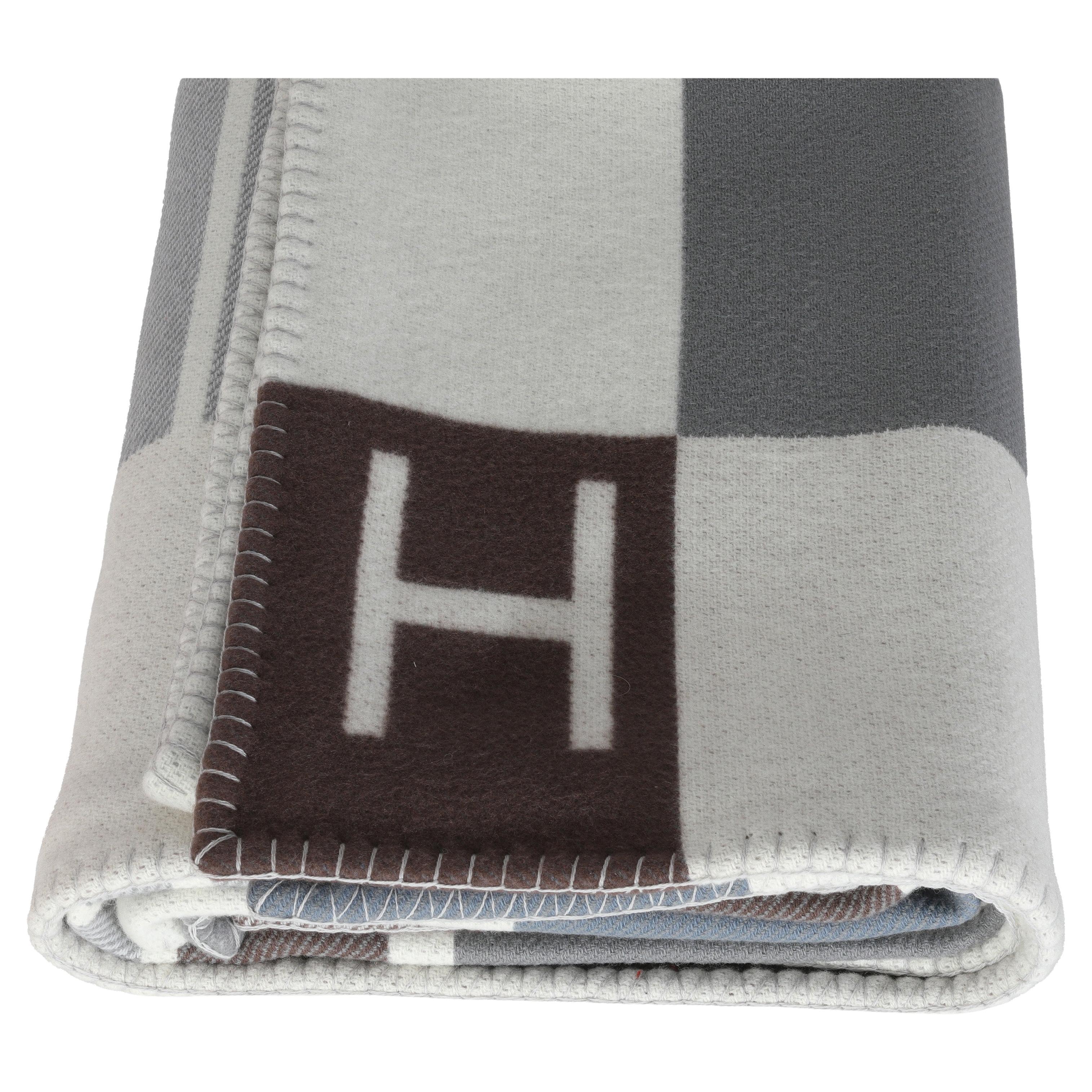 Hermès Ecru Gris Wolle Kaschmir Avalon Vibration Blanket
