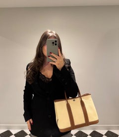 Hermès Ecru, Jaune Citron Twill H Canvas & Gold Negonda Verso Garden Party