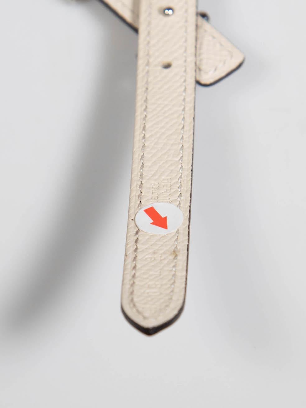 Hermès Ecru Leather Gamma Reversible Thin Belt For Sale 1