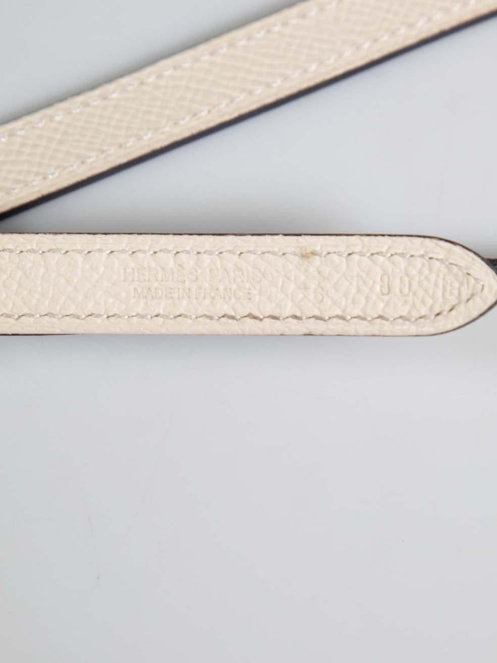 Hermès Ecru Leather Gamma Reversible Thin Belt For Sale 2