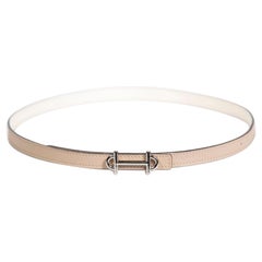 Hermès Ecru Leather Gamma Reversible Thin Belt