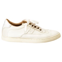 Hermès Ecru Leather Quicker Low Trainers Size IT 38
