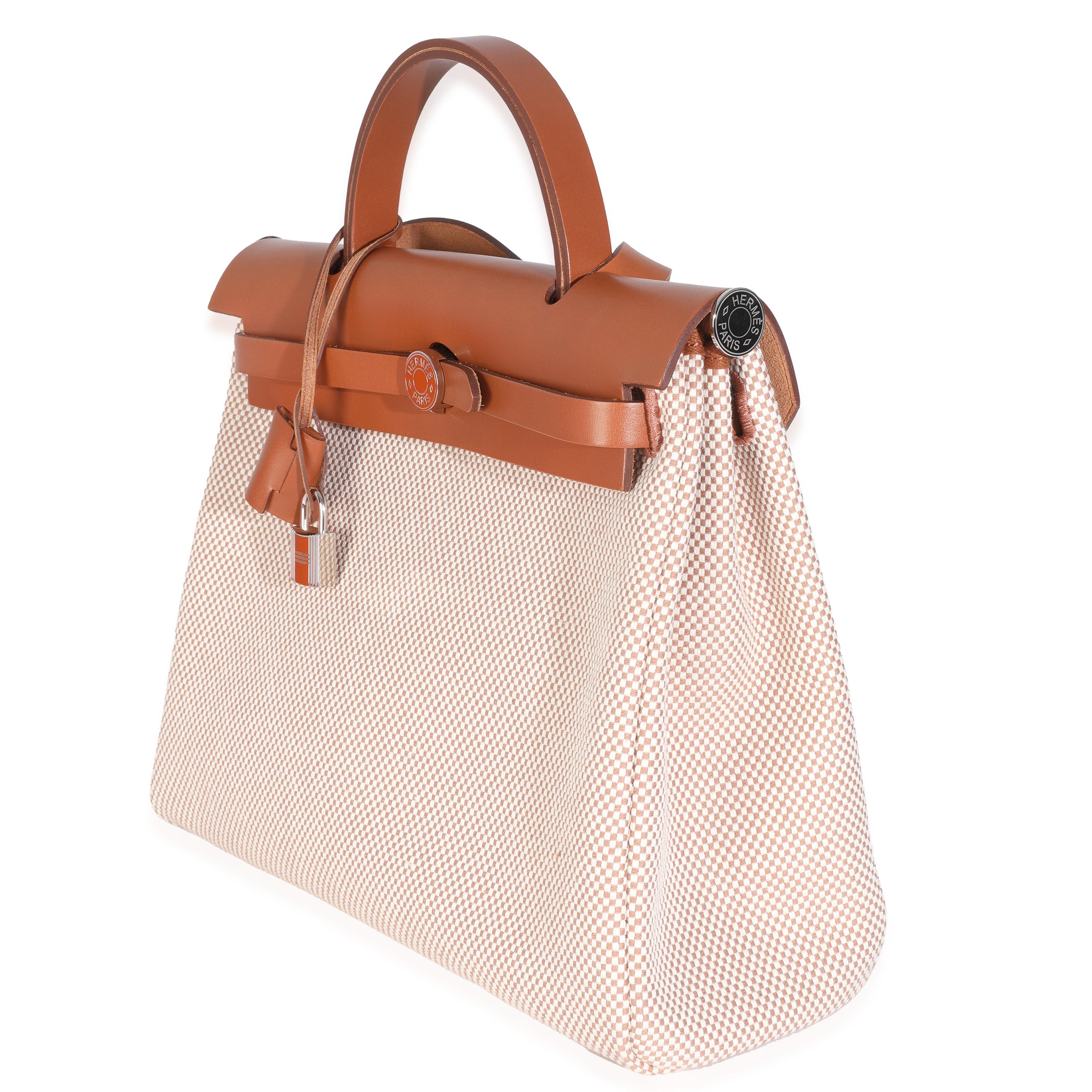 Beige Hermès Ecru Naturel Viking Fauve Hunter Herbag Zip PM 31 PHW en vente
