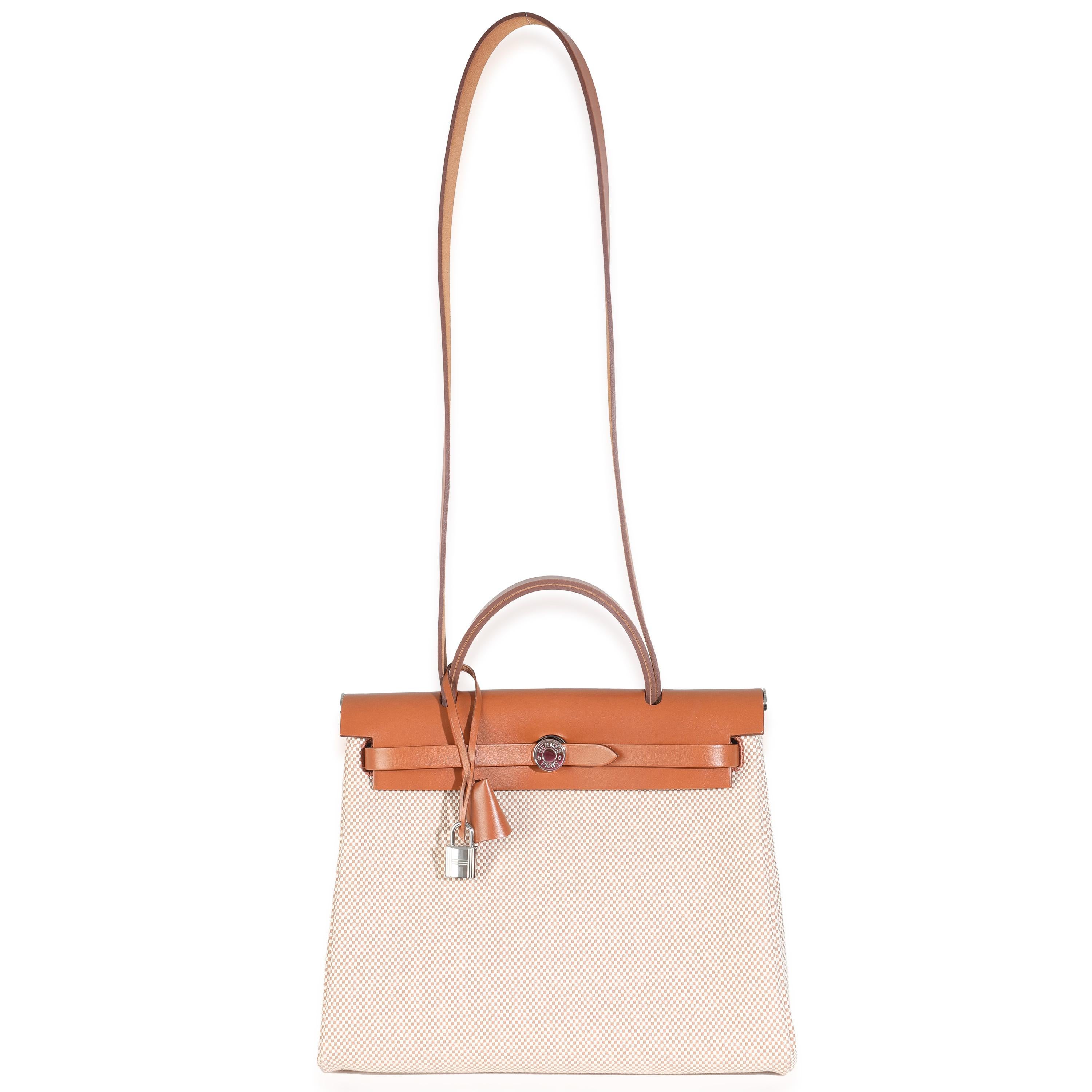 Hermès Ecru Naturel Viking Fauve Hunter Herbag Zip PM 31 PHW Pour femmes en vente