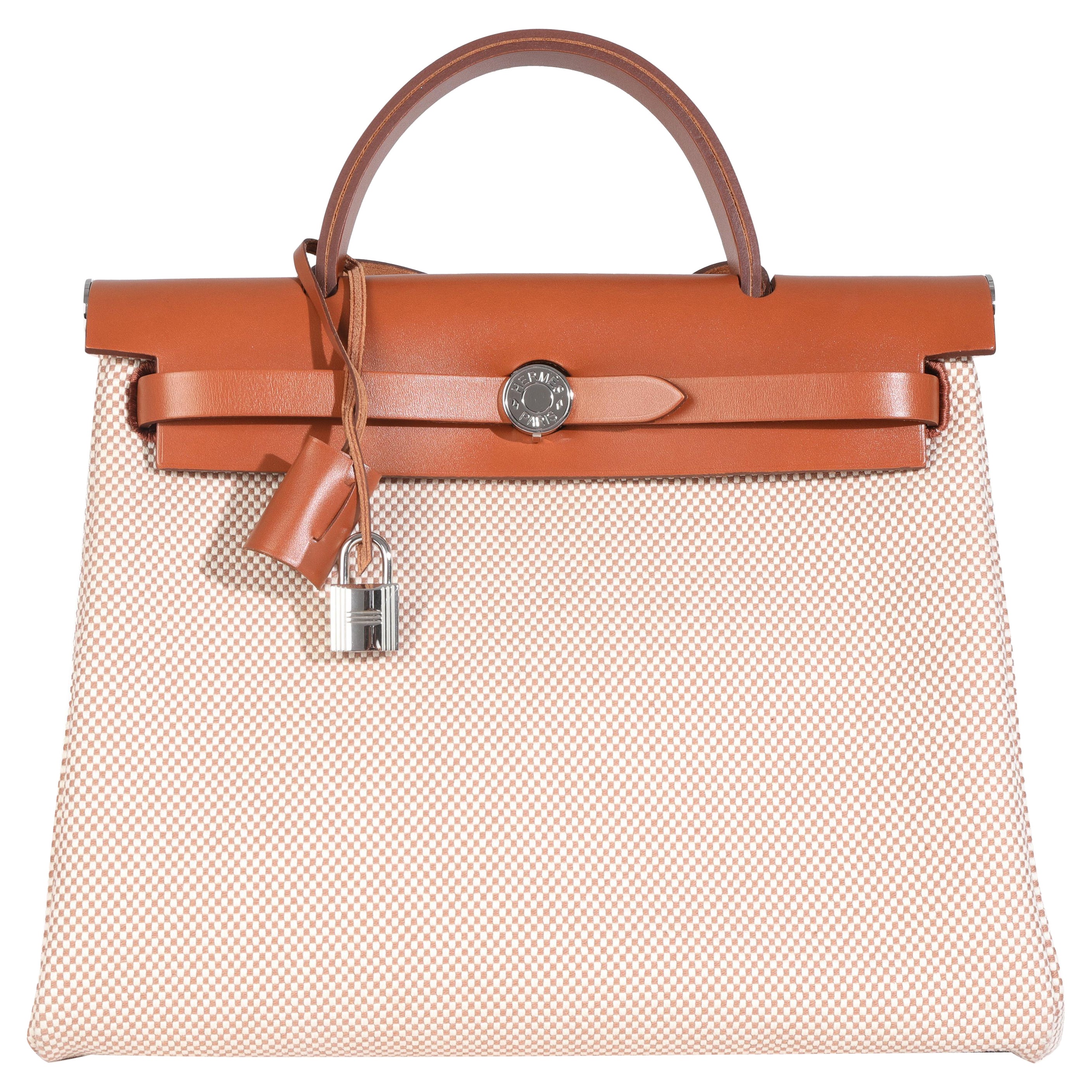 Hermès Ecru Naturel Viking Fauve Hunter Herbag Zip PM 31 PHW