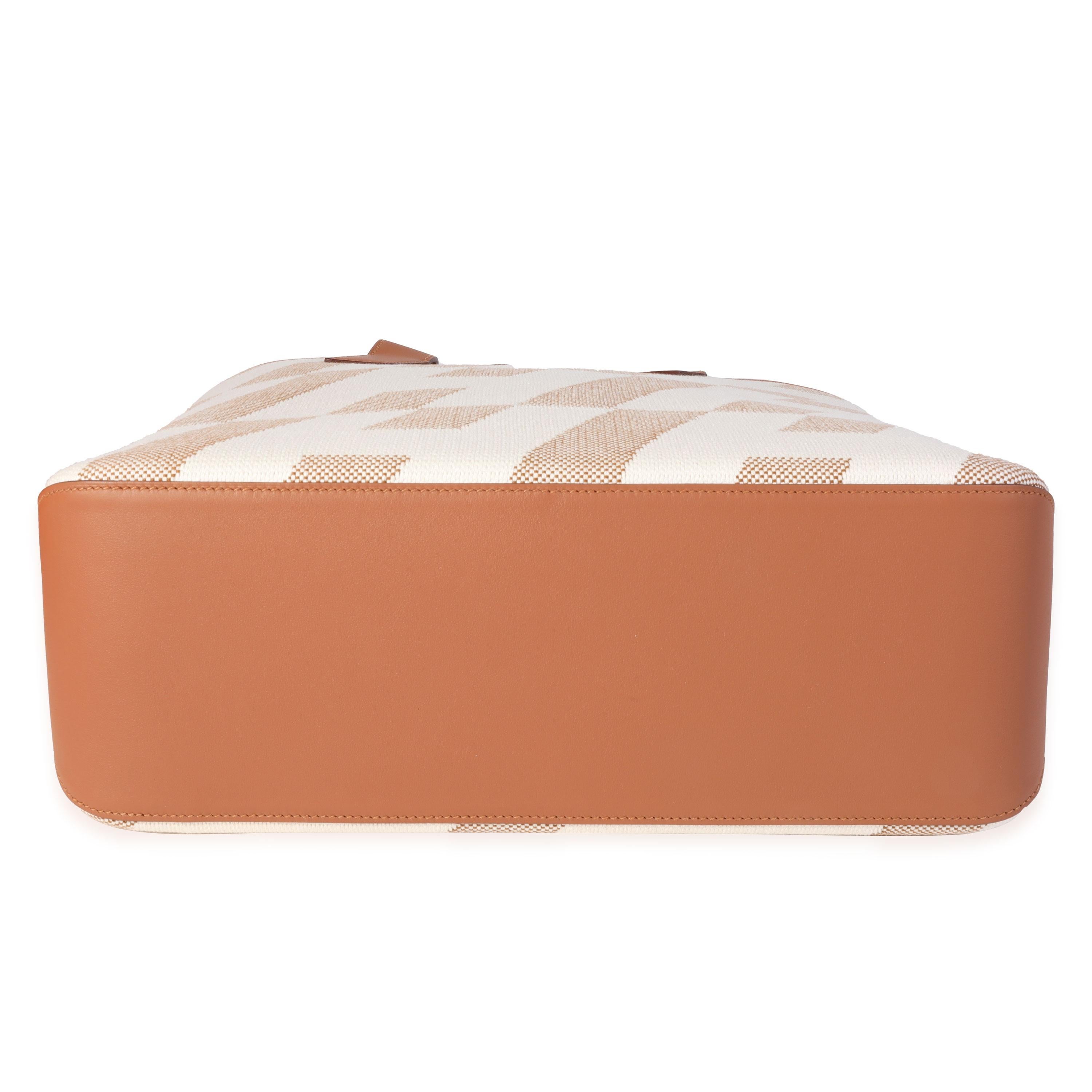 Hermès Ecru Toile & Gold Swift Cabas H En Biais 40 3