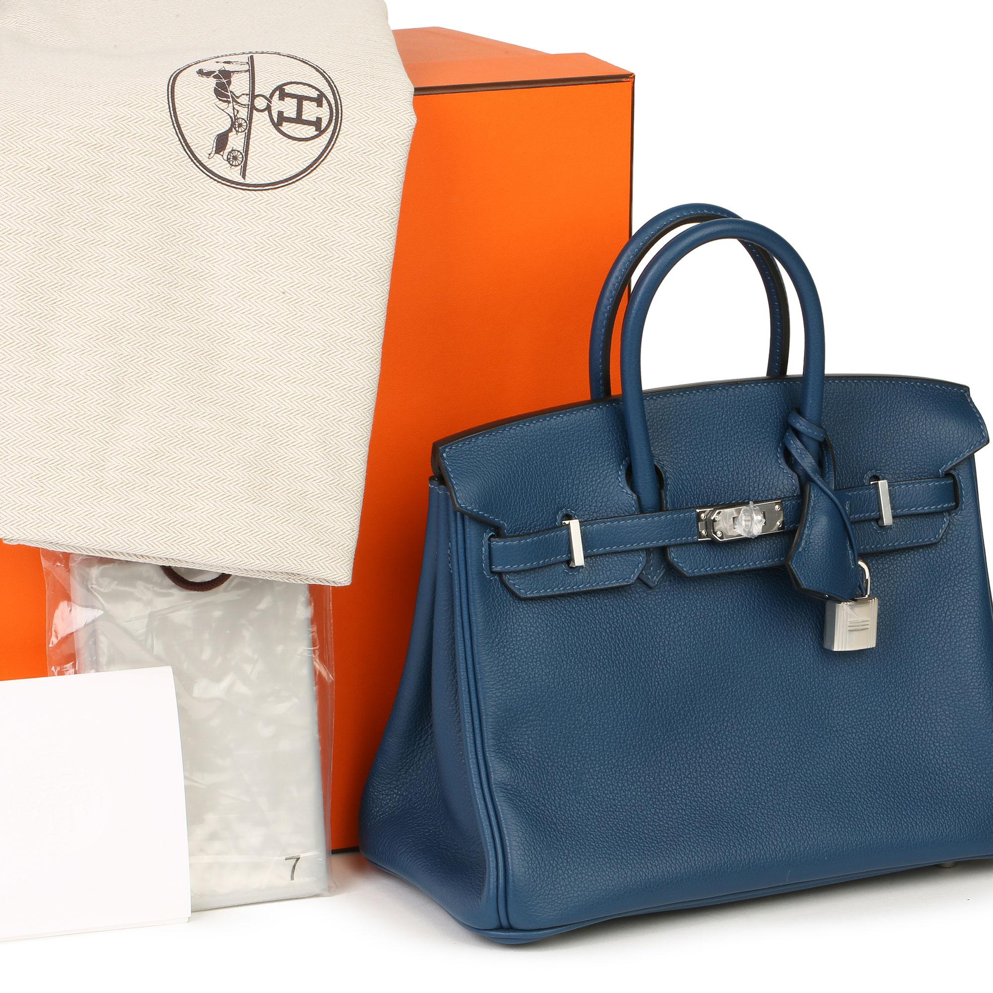 Hermès eep Blue Novillo Leather Birkin 25cm  6