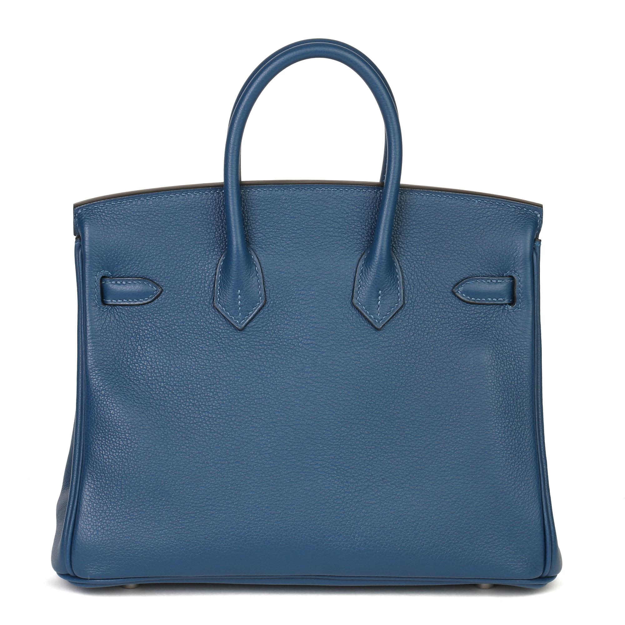 Women's Hermès eep Blue Novillo Leather Birkin 25cm 
