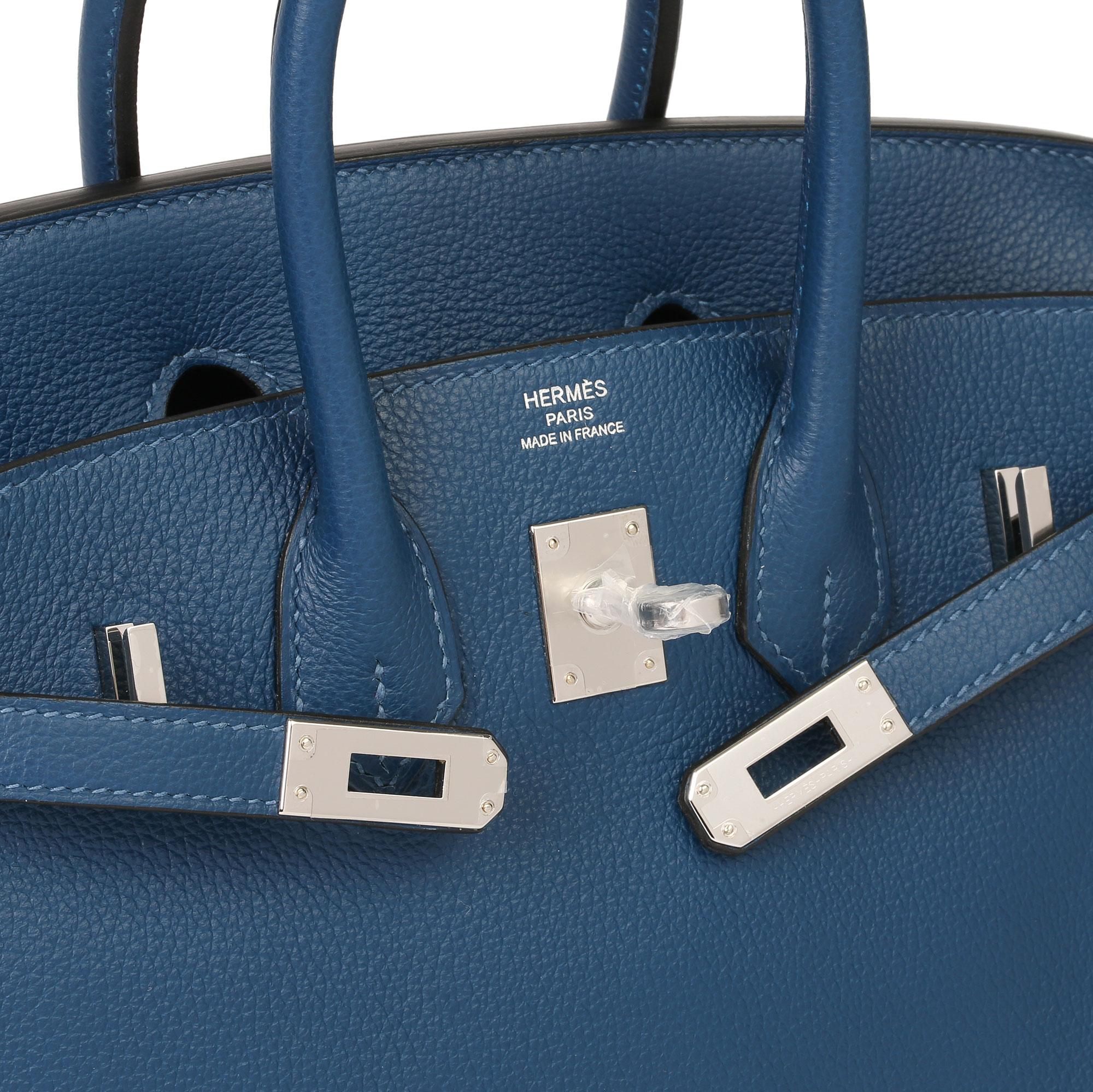Hermès eep Blue Novillo Leather Birkin 25cm  3