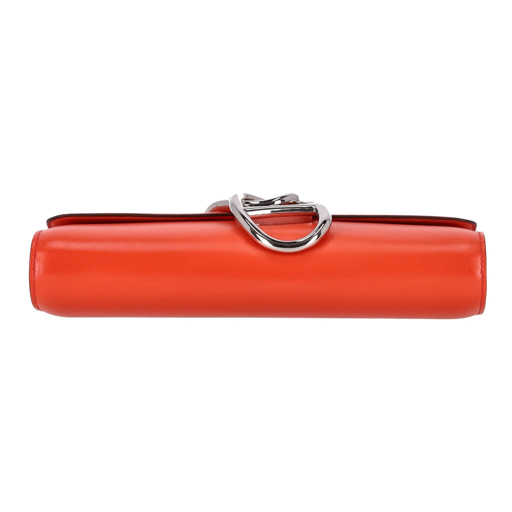 Women's Hermes Egee Clutch Bag In Tadelakt Leather For Sale