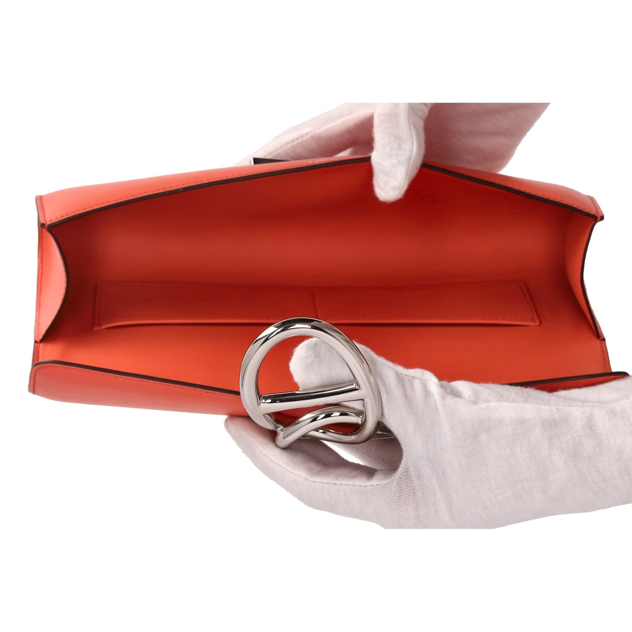 Hermes Egee Clutch Bag In Tadelakt Leather For Sale 1