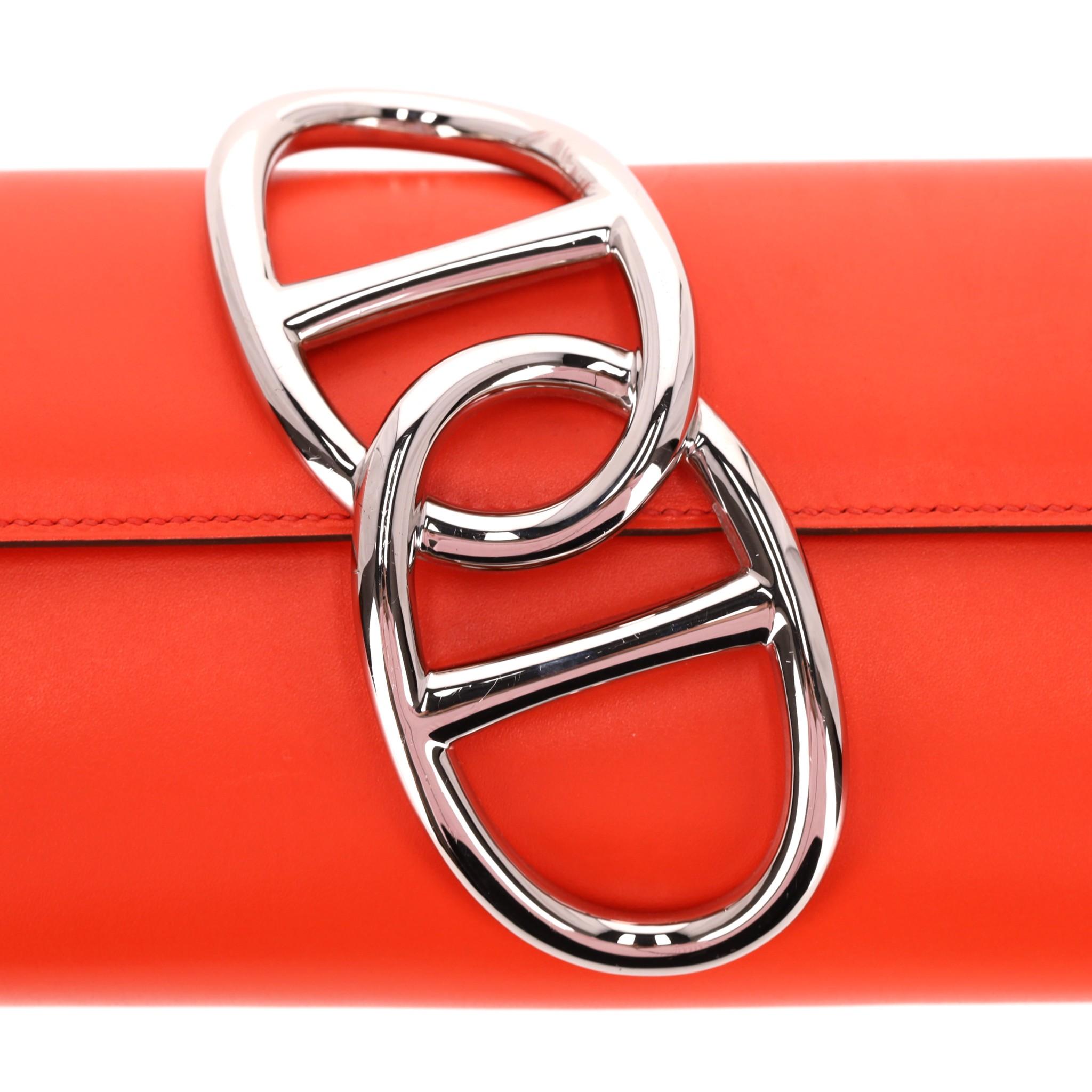 Hermes Egee Clutch Bag In Tadelakt Leather For Sale 2