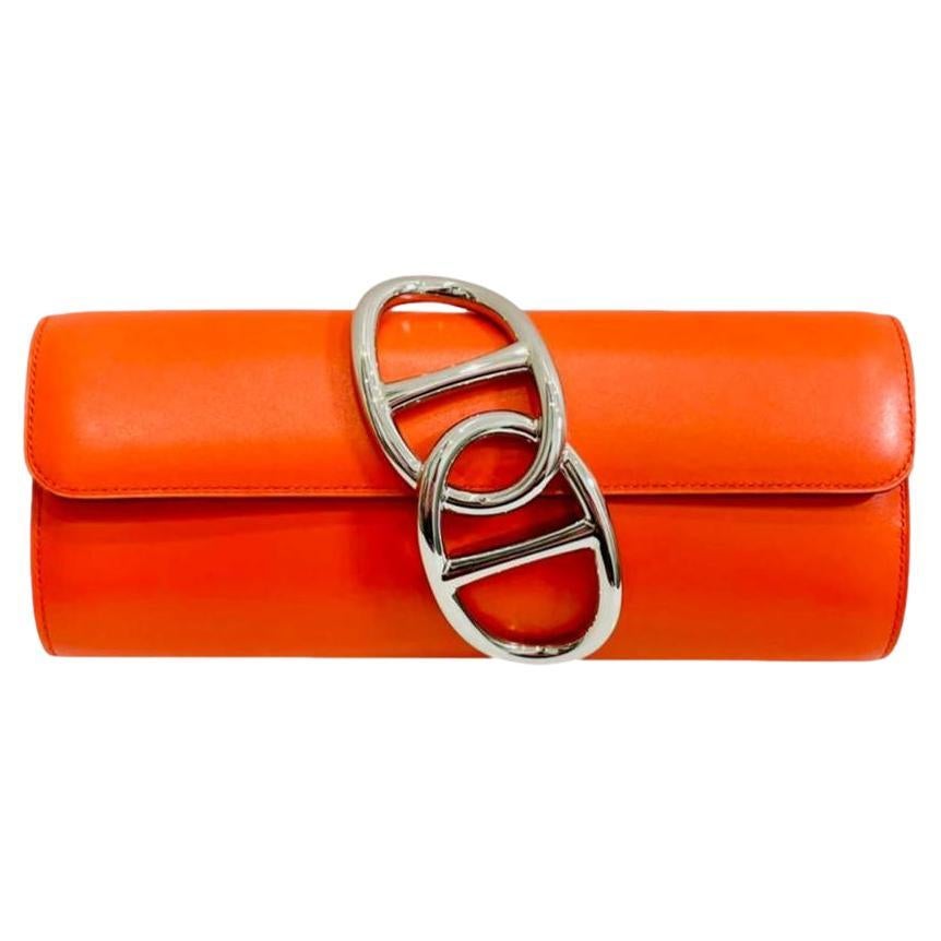 Hermes Egee Leather Clutch Bag For Sale
