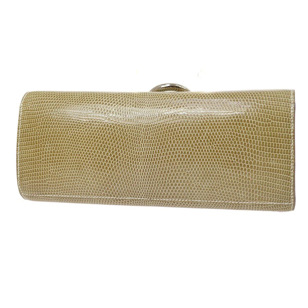 taupe leather clutch bag