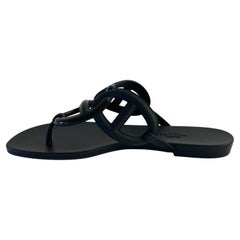 Hermes Egerie sandals Black Rubber 38 