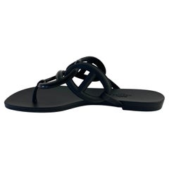 Used Hermes Egerie sandals Black Rubber 36