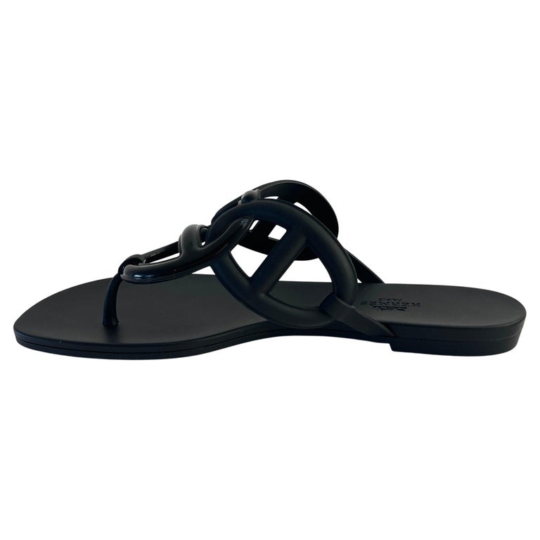 Hermes Egerie sandals Black Rubber 36 at 1stDibs