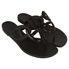 Hermes Egerie Sandals in Black rubber