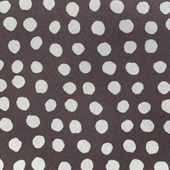 HERMES Eggplant & Lavender Purple Polka Dot Print Silk Tie