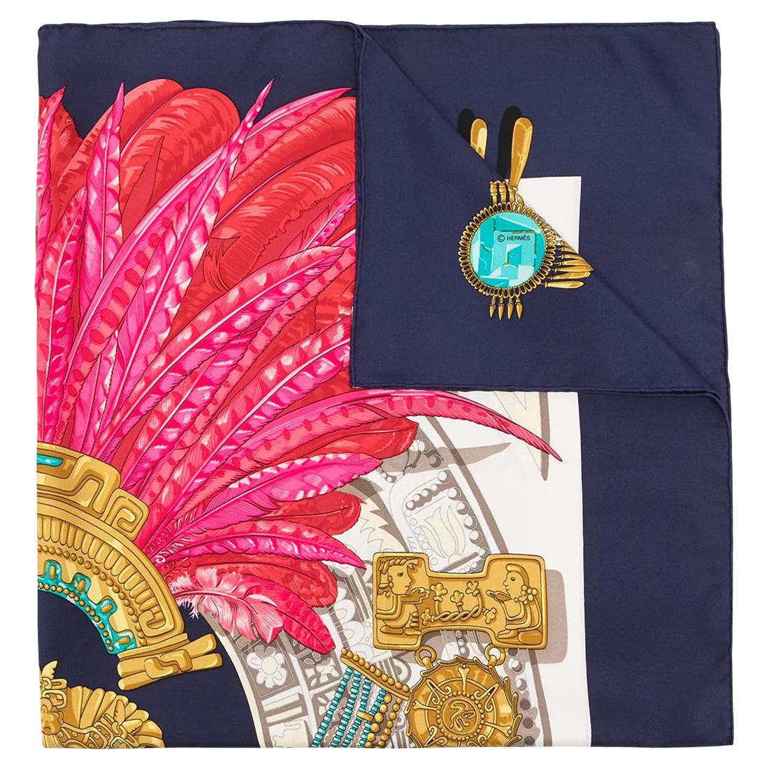 Hermes Egyptian Feathers Silk Scarf