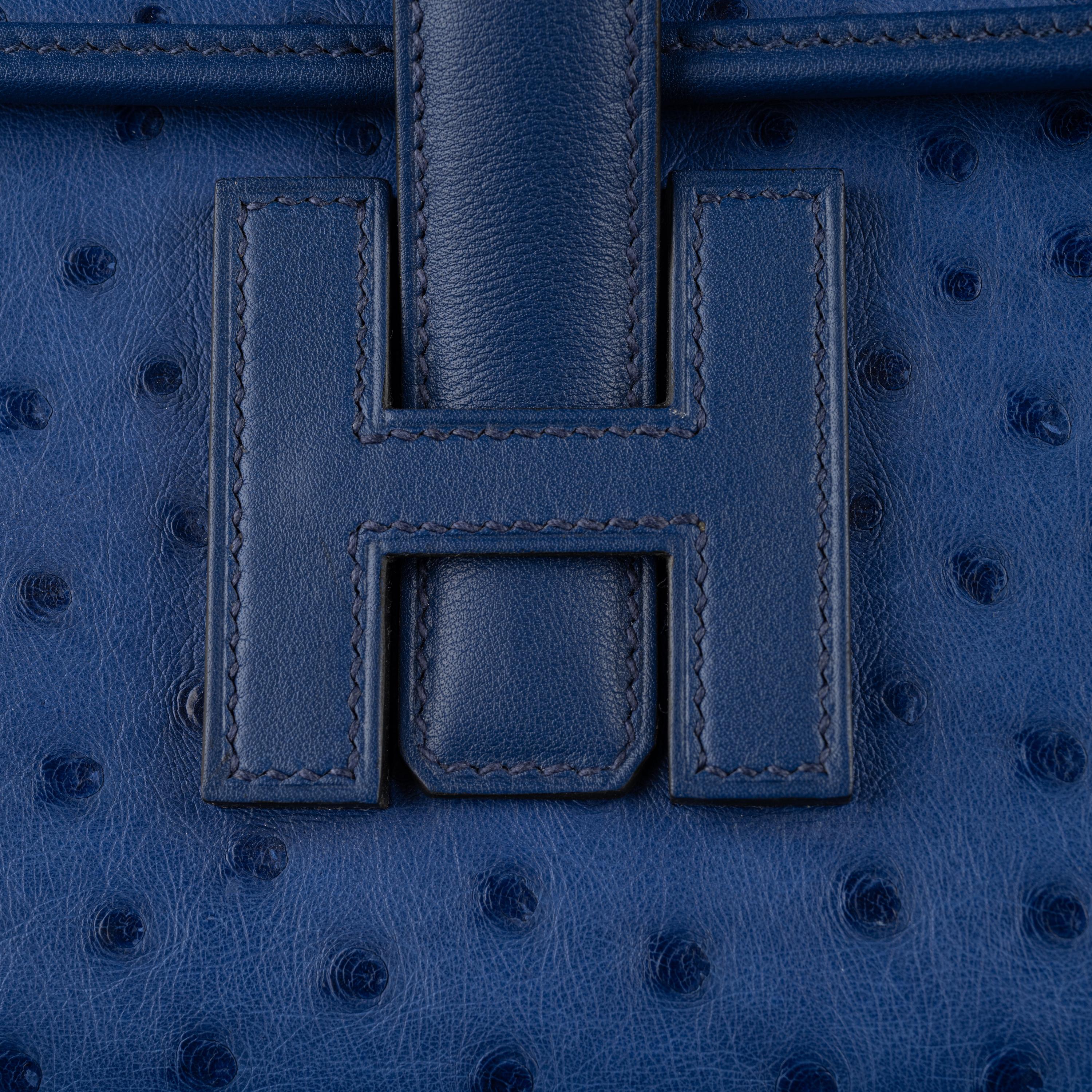 Hermès Elan Jige Bleu Saphir Ostrich 2018 For Sale 4