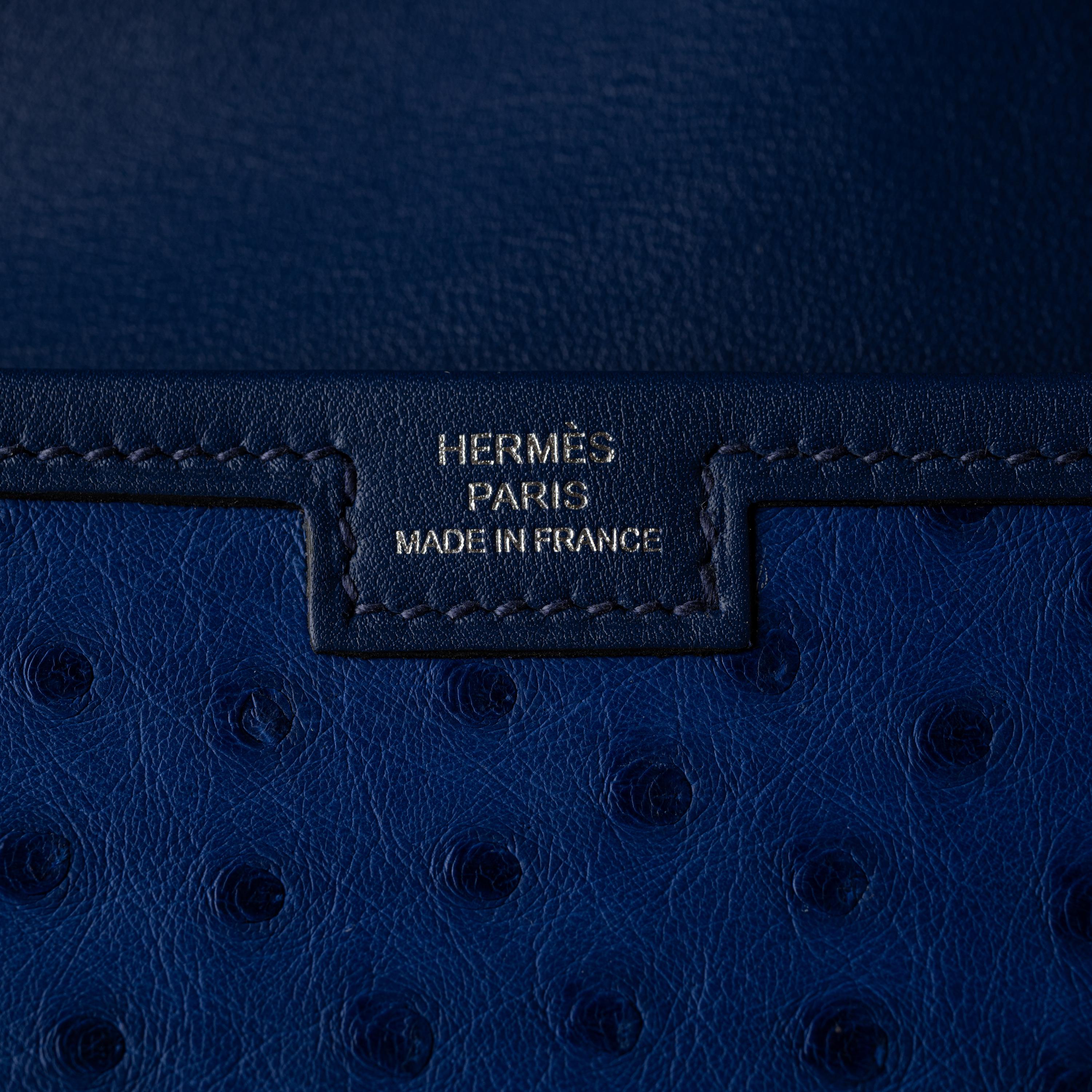 Hermès Elan Jige Bleu Saphir Ostrich 2018 For Sale 5