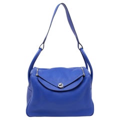 Hermes Electric Bleu Togo Leather Lindy 34 Bag