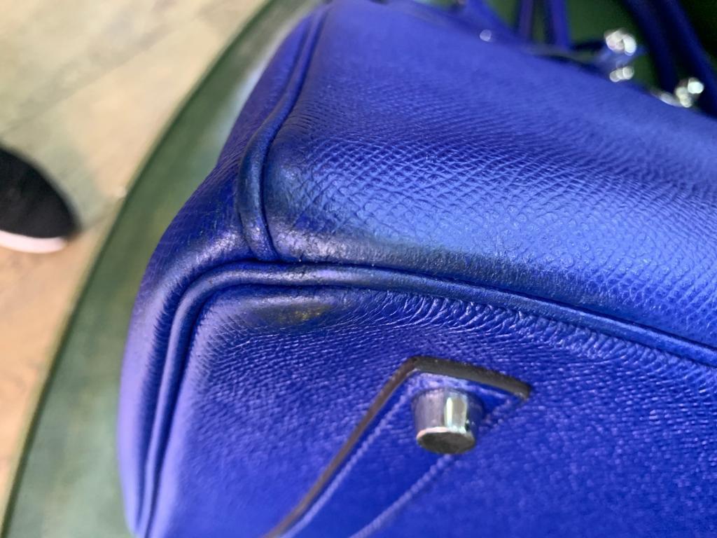HERMES Electric Blue 35 Birkin Bag In Good Condition In Paris, FR