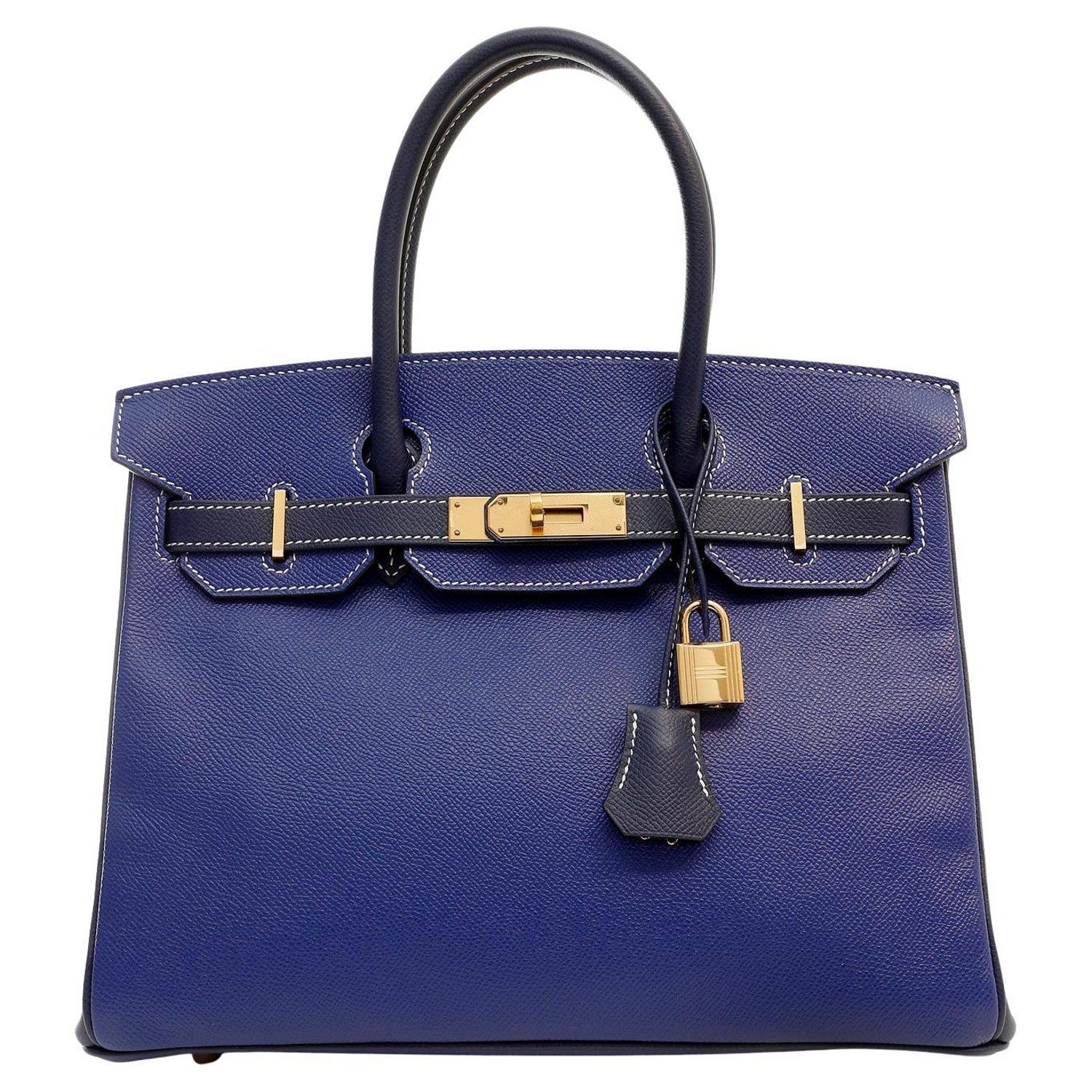 Hermes Mini Kelly 20cm Blue France VIP Epsom Sellier Bag - Chicjoy