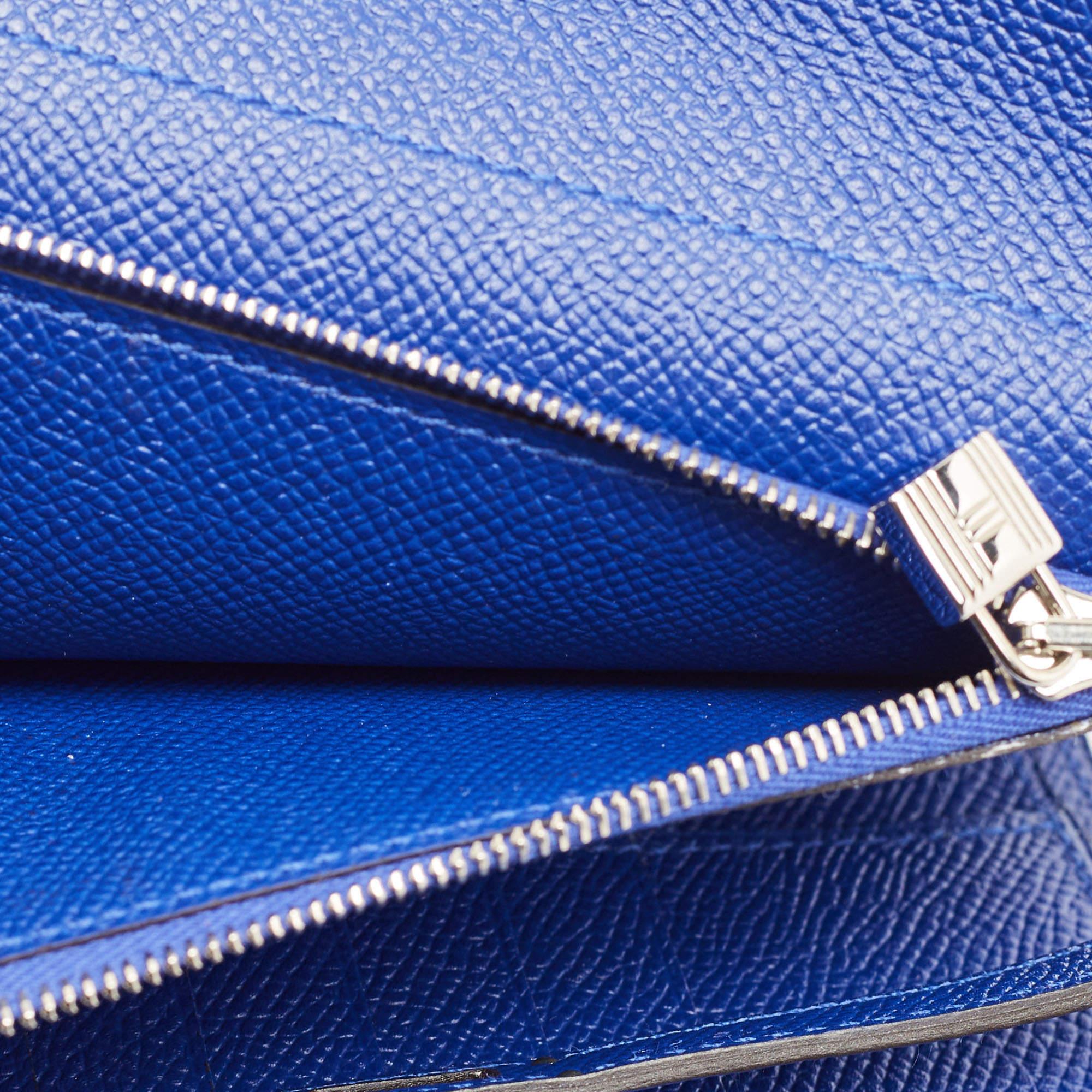Hermès Electric Blue Epsom Leather Kelly Depliant Wallet 6