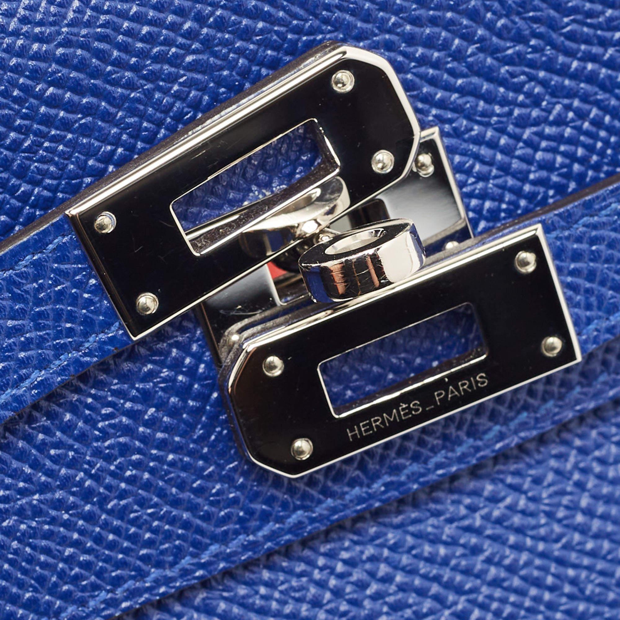 Hermès Electric Blue Epsom Leather Kelly Depliant Wallet 7