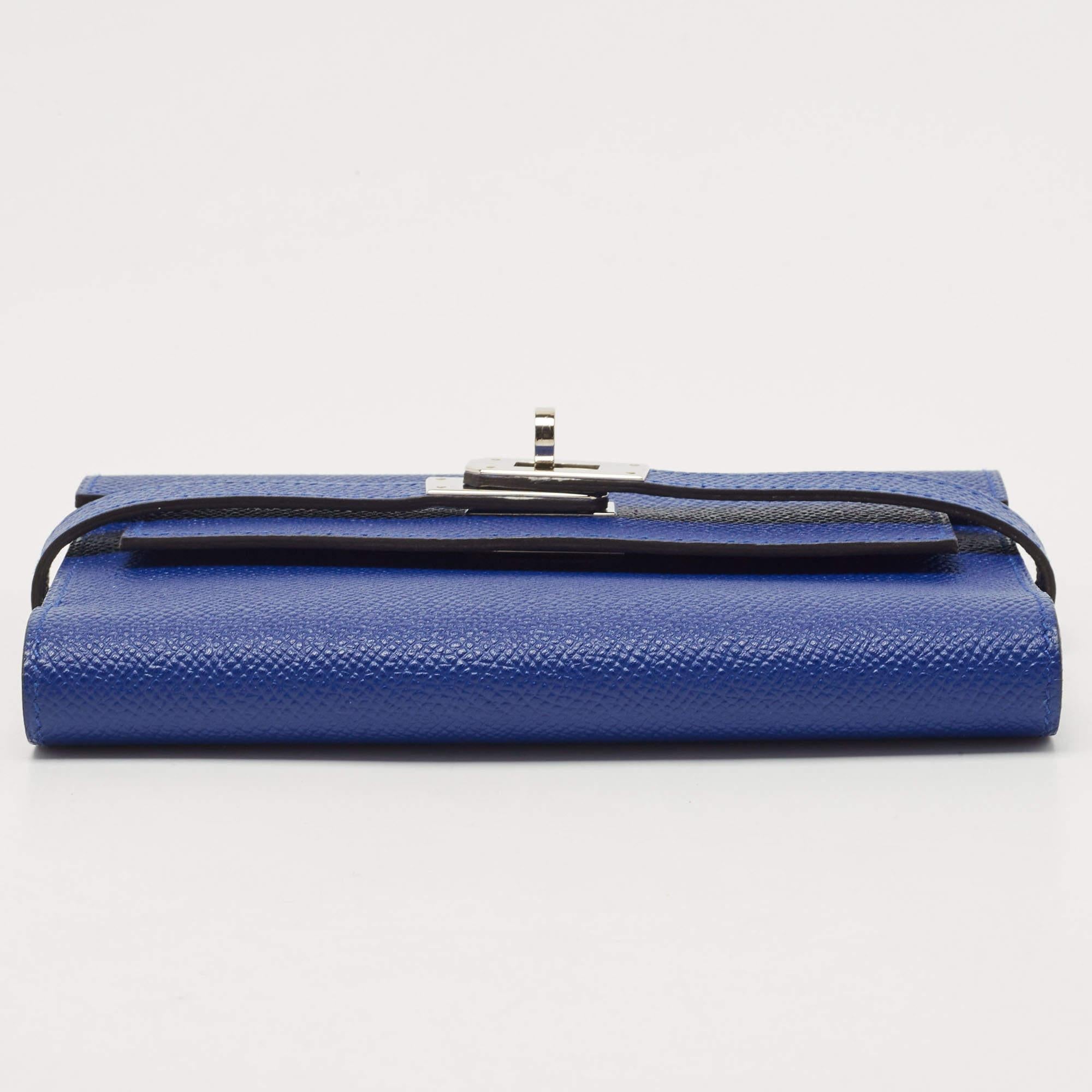 Women's Hermès Electric Blue Epsom Leather Kelly Depliant Wallet