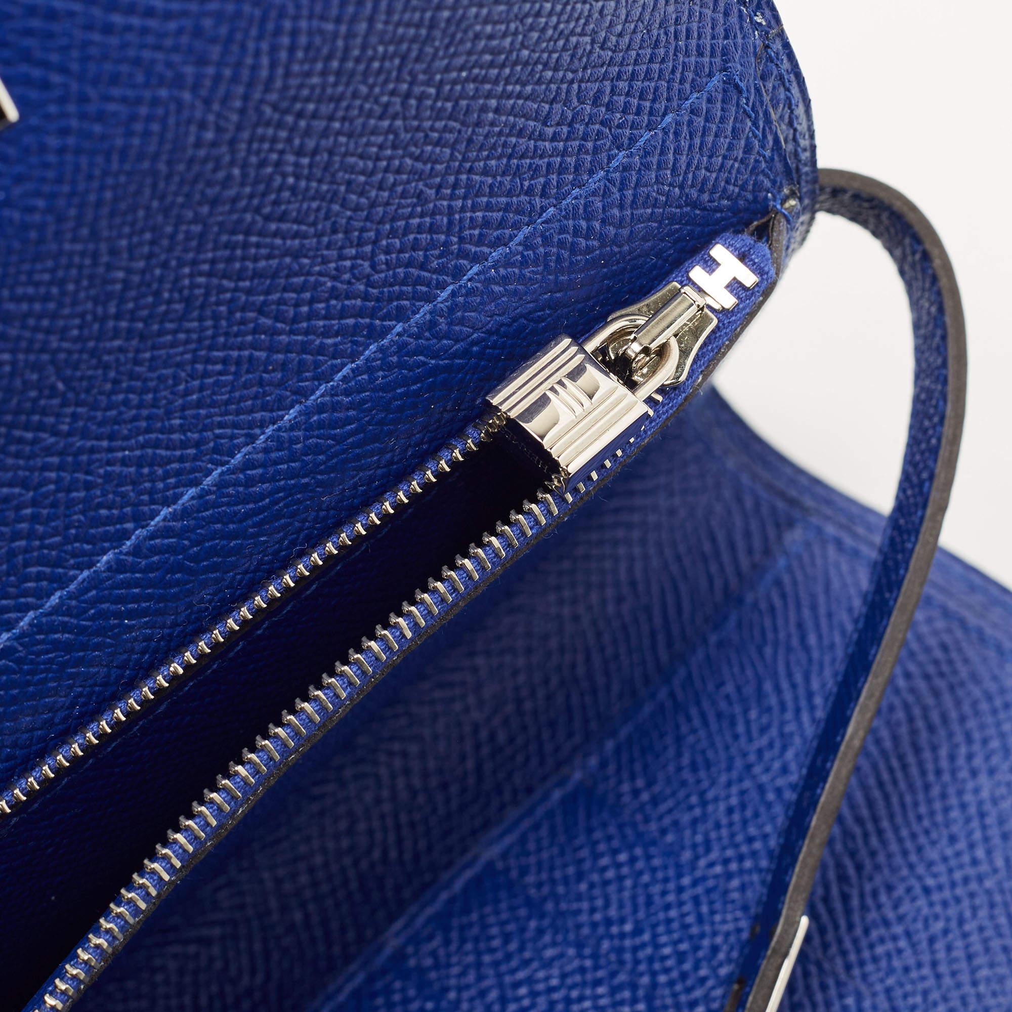 Hermès Electric Blue Epsom Leather Kelly Depliant Wallet 4