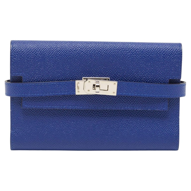 Hermes Silk'In Classique Long Wallet Bleu Brume/ Fantasie Botanique  Epsom