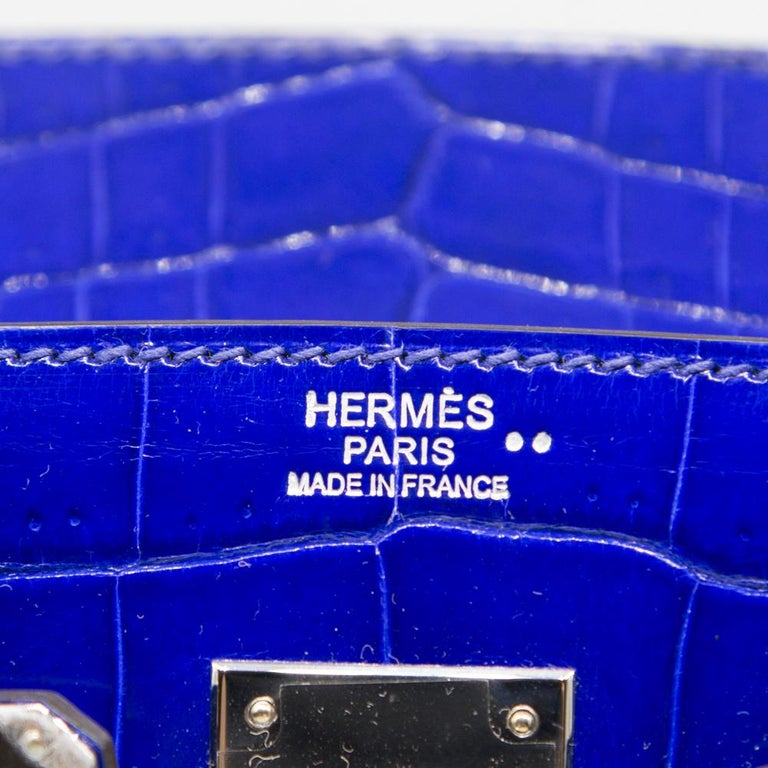 Hermès Blue Electric Crocodile Porosus Lisse Birkin 35 QGB0I4RLBB000