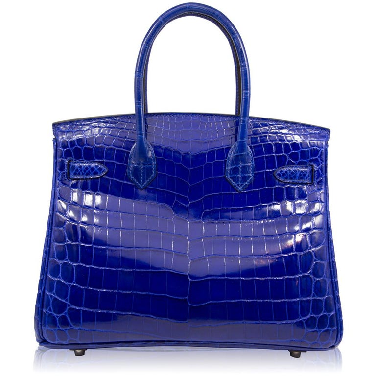Hermès Electric Blue Niloticus Crocodile 30cm Birkin Bag at 1stDibs