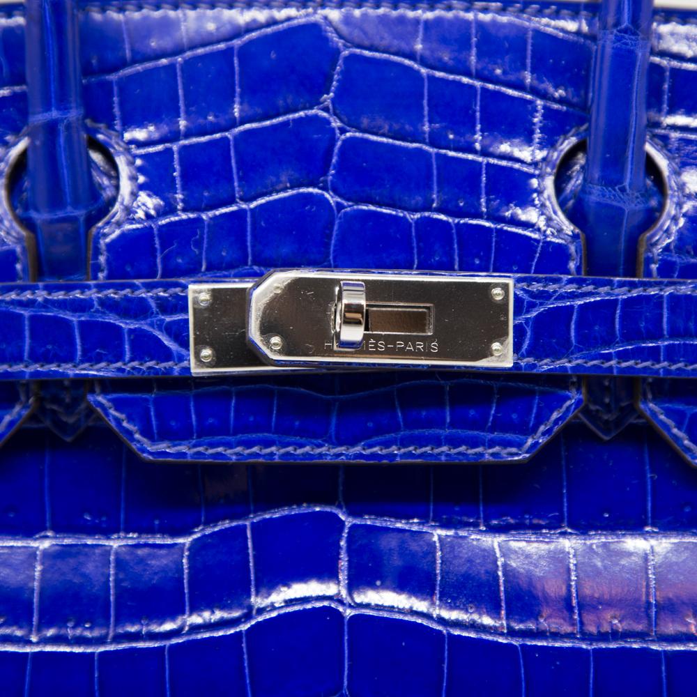 Hermès Electric Blue Niloticus Crocodile 30cm Birkin Bag 2