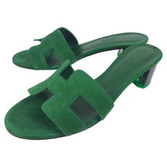 Hermes Electric Green Oasis Sandals