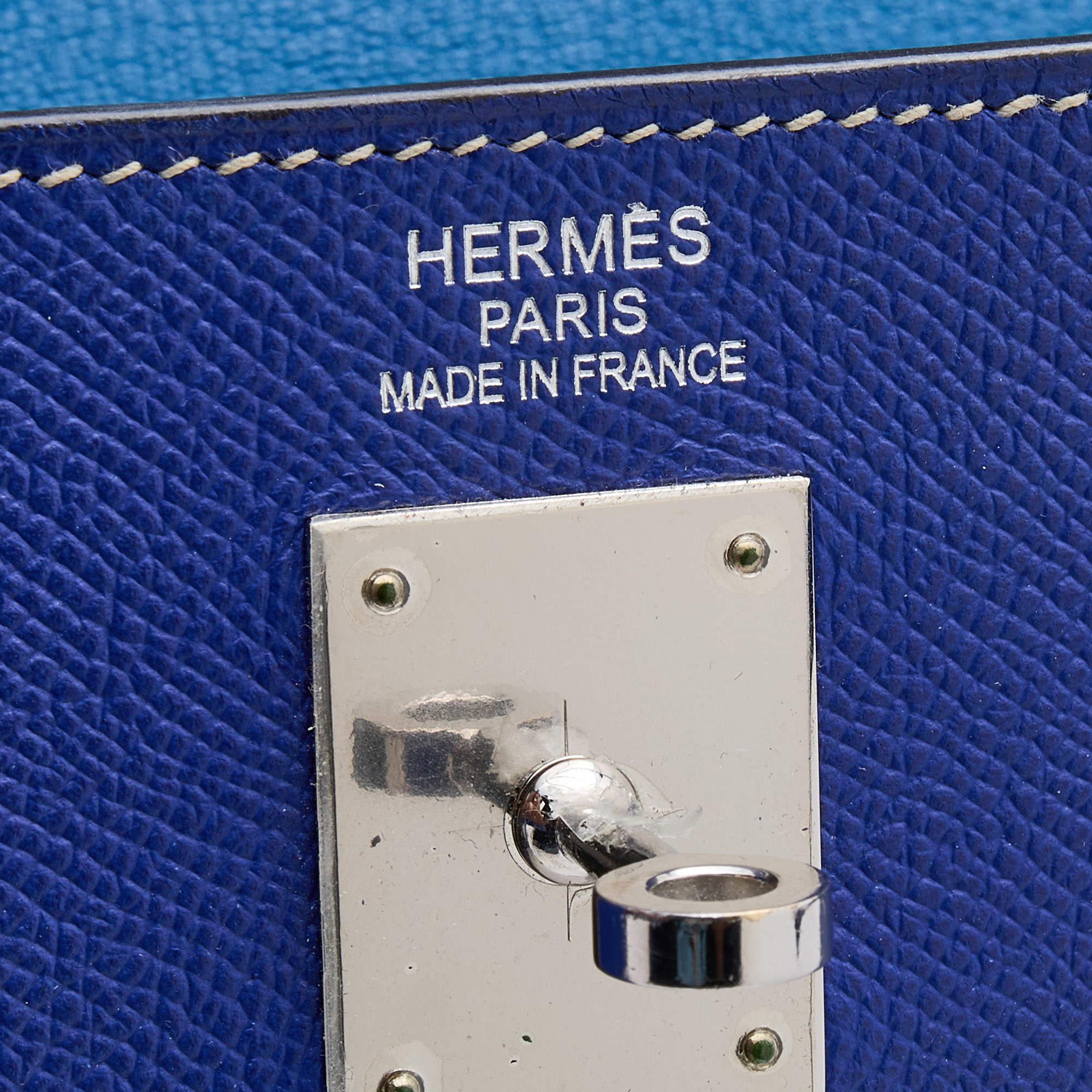 Hermes Electrique/Mykonos Epsom Leder Palladium Finish Kelly Retourne 35 Tasche im Angebot 5