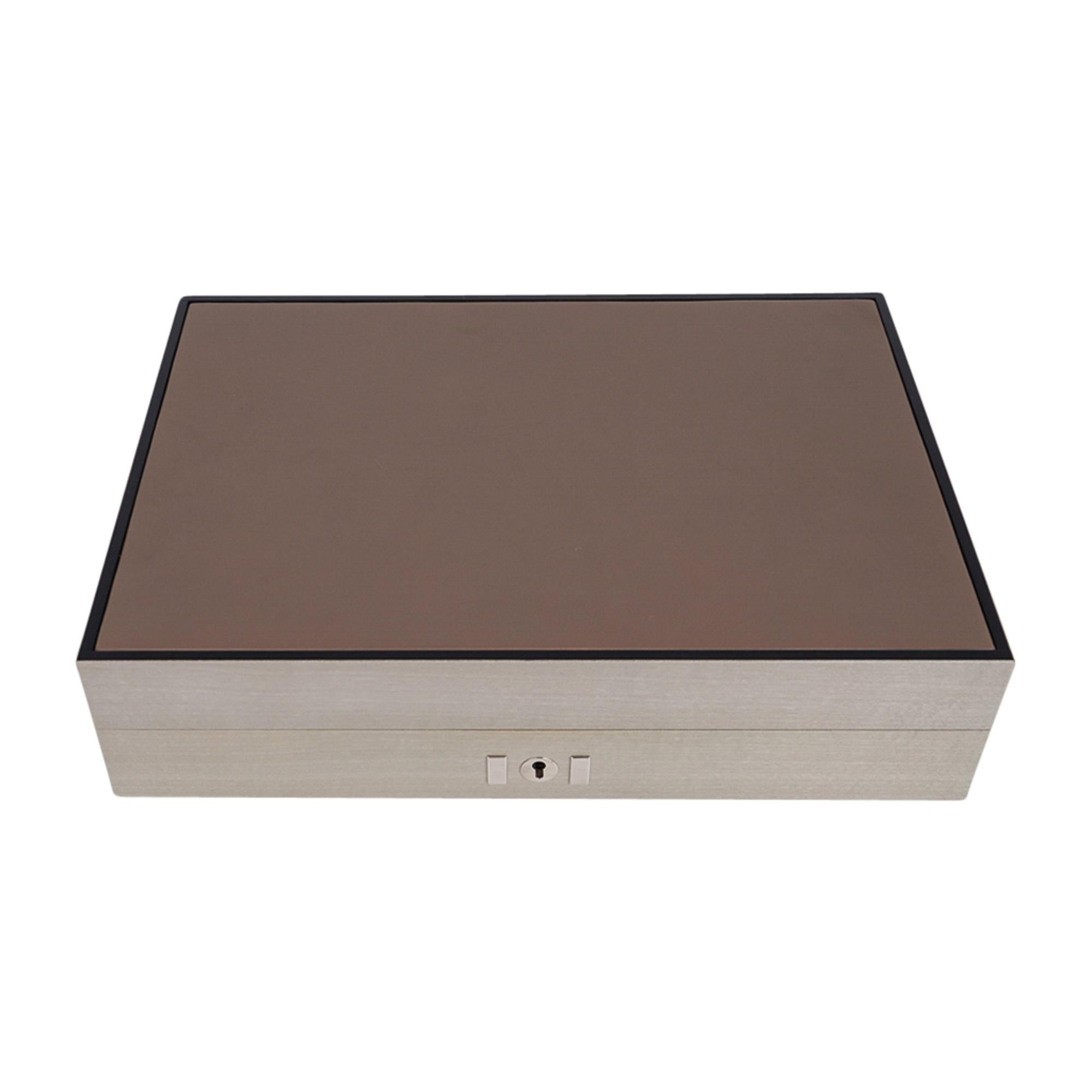 Brown Hermes Elements Poker Box Sycamore New w/Box