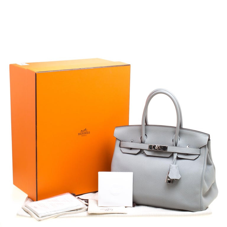 Hermes Birkin Designer Tote Bag Togo Leather in Elephant Grey – EliteLaza