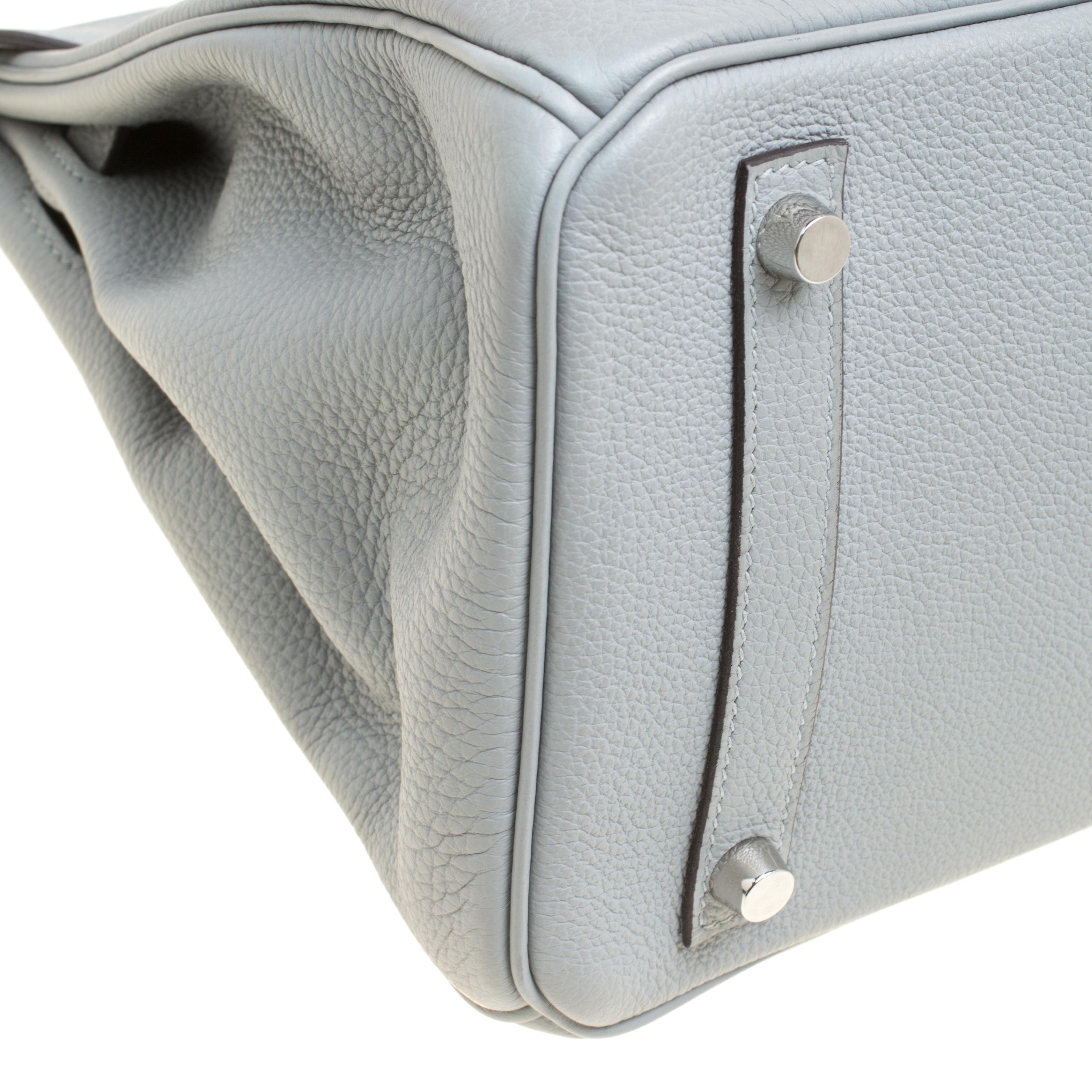 Hermes Elephant Grey Togo Leather Palladium Hardware Birkin 30 Bag 9