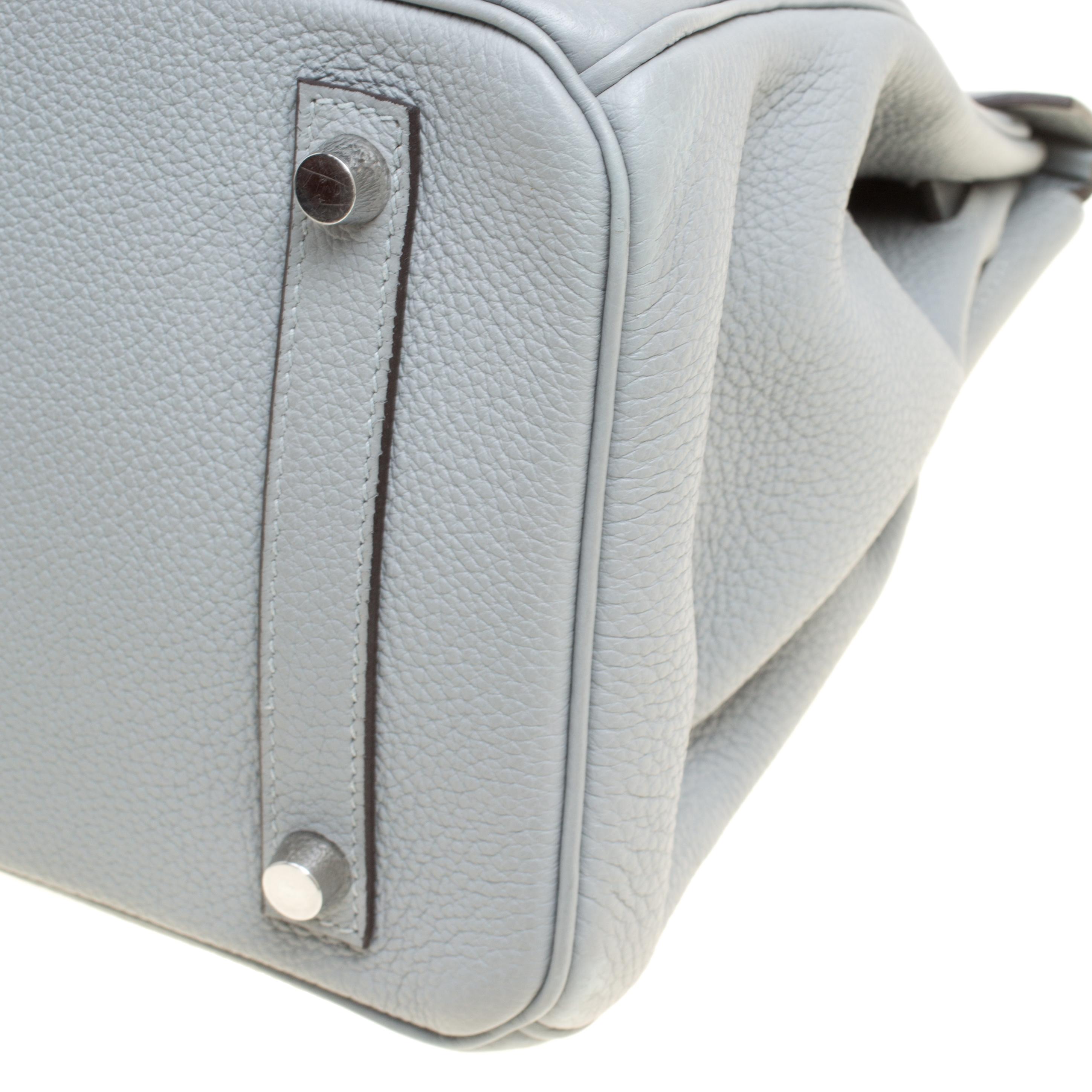 Hermes Elephant Grey Togo Leather Palladium Hardware Birkin 30 Bag 10