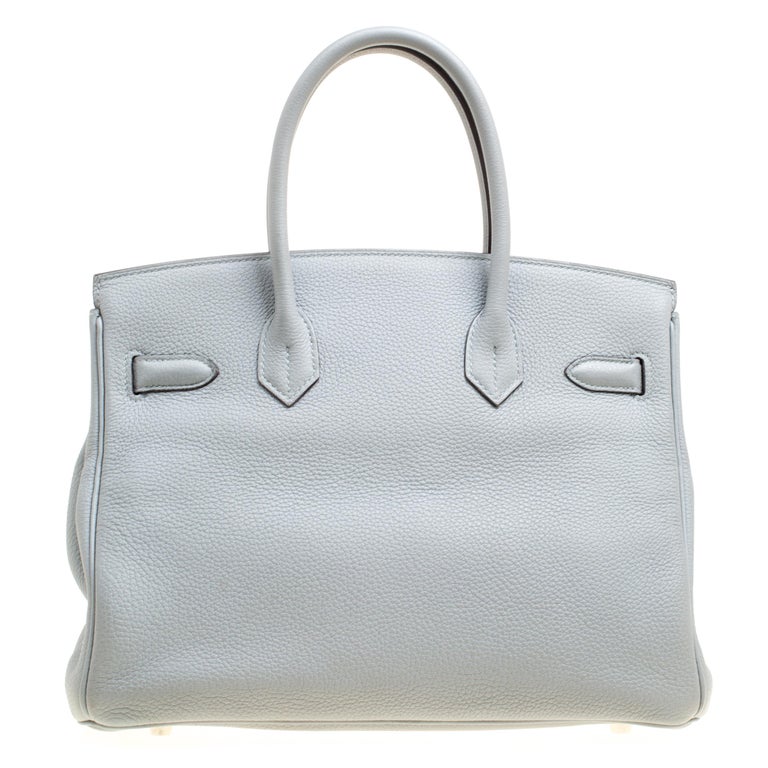 Hermès Birkin 30 Togo Gris Pale Palladium Hardware Leather Handbags Gray