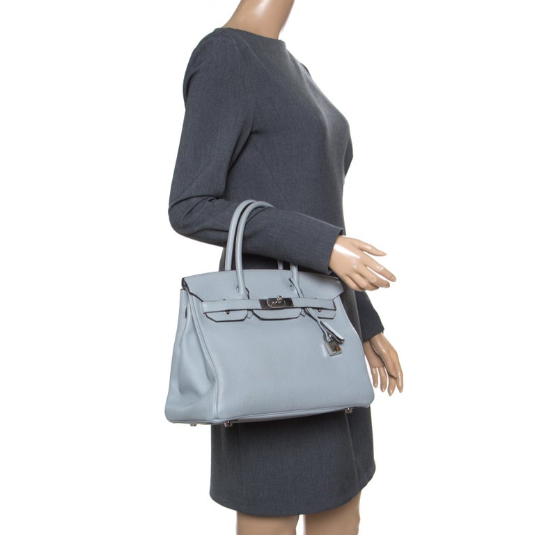 Hermes Birkin Designer Tote Bag Togo Leather in Elephant Grey
