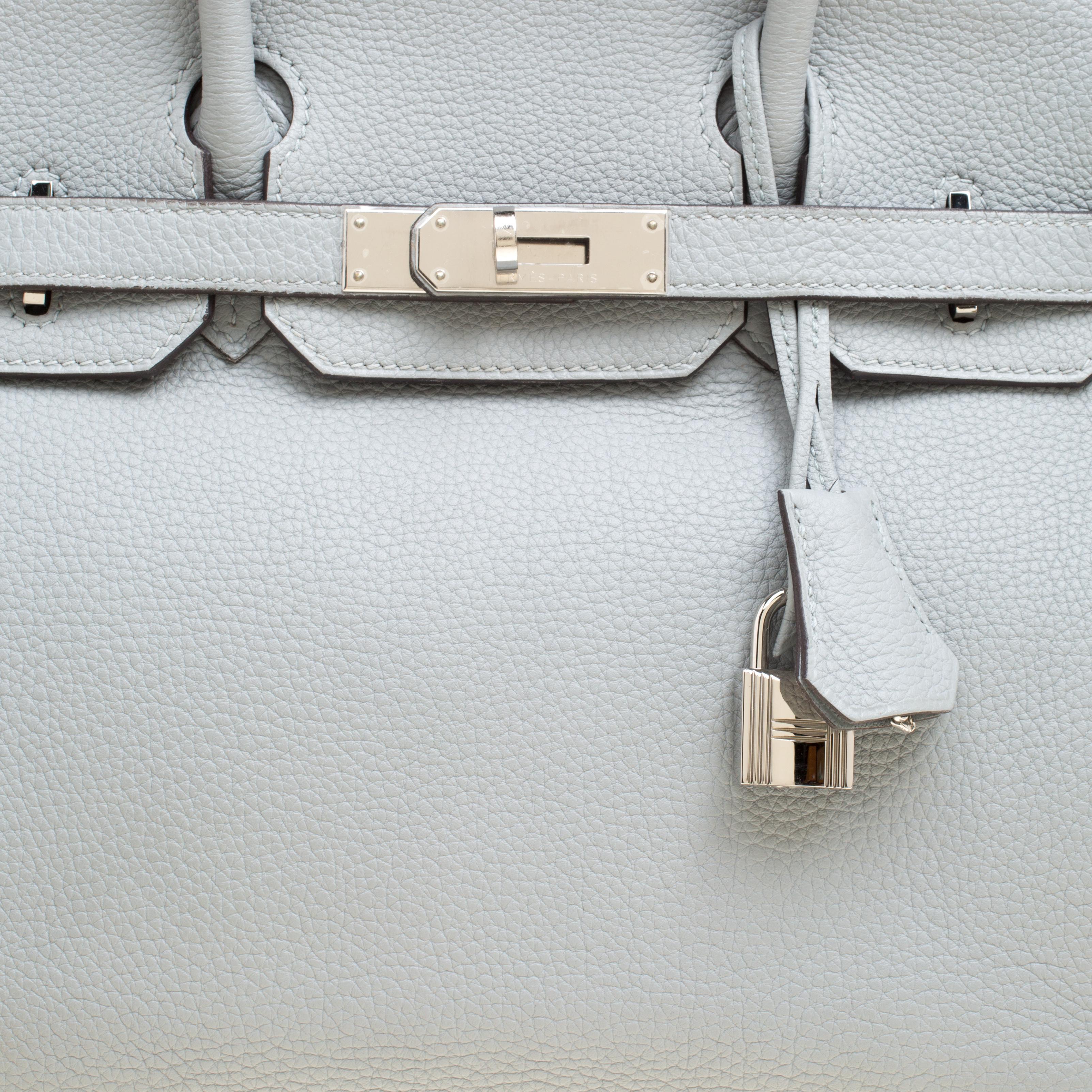  Hermes Elephant Grey Togo Leather Palladium Hardware Birkin 30 Bag Pour femmes 