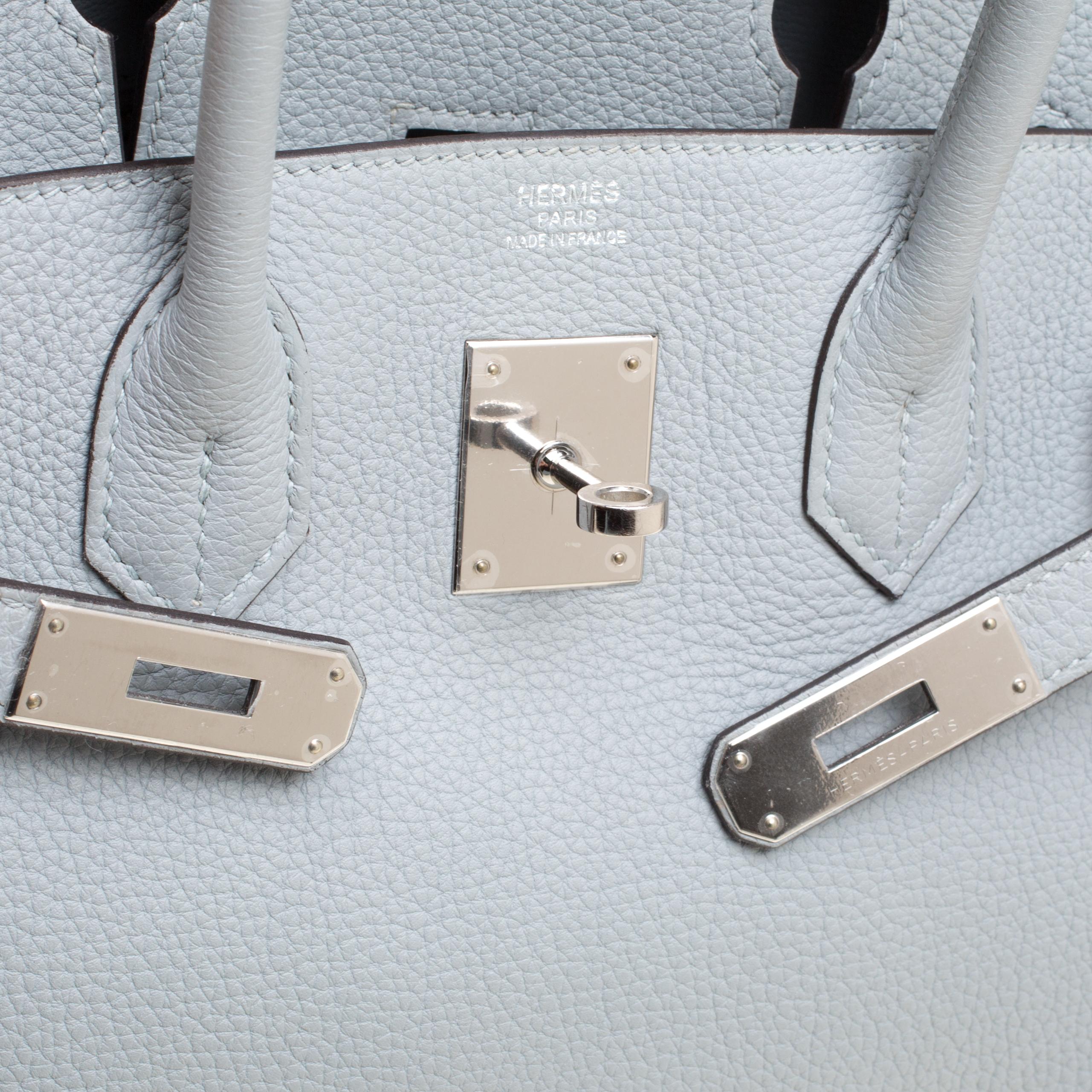 Gray Hermes Elephant Grey Togo Leather Palladium Hardware Birkin 30 Bag