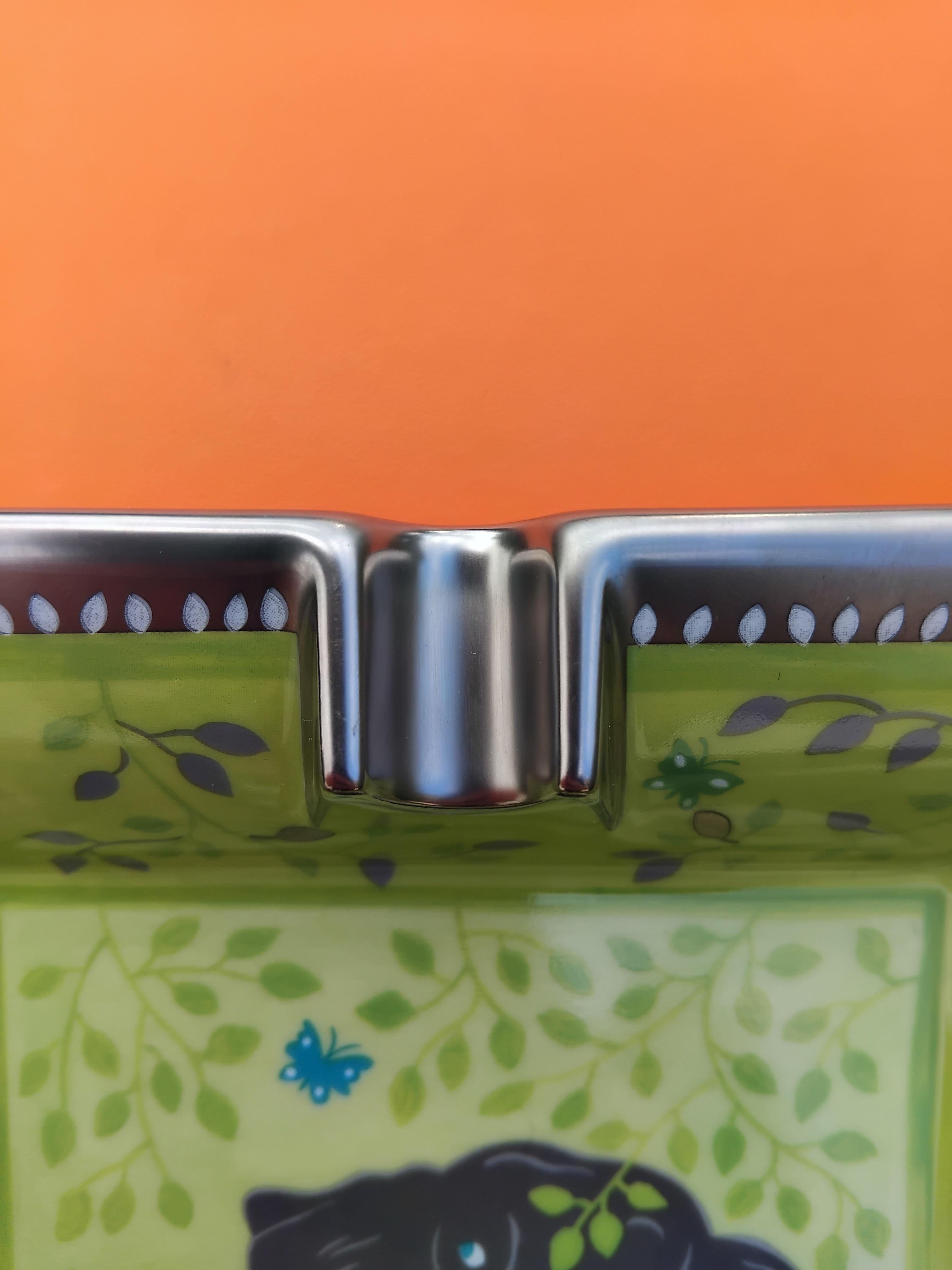 Hermès Elephant Print Cigar Ashtray Change Tray Butterflies Porcelain 7
