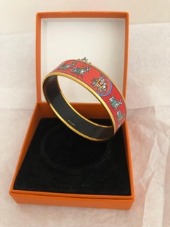 HERMES Elephants and Horses Bangle w/Box